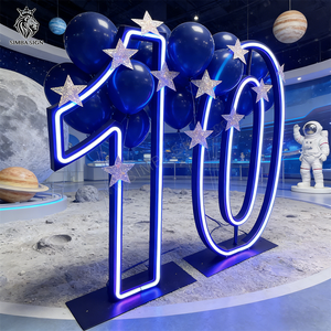 Décorations tendance pour événements festifs 2026 – Fournitures pour fêtes d'anniversaire 2e, 10e, 15e, 21e, 30e, 40e anniversaire – Décorations d'anniversaire roses, bleues et violettes - Product Image 2