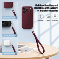 Tali Lanyard Selempang Panjang Adjustable Grosir, Bahan Nilon Kepang Pipih, Kompatibel dengan iPhone 18, 15, dan Smartphone Lainnya