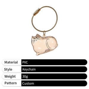 New Arrival Transparent Plastic Key <b>Ring</b> <b>Cat</b> Dog Keychain Pet Hair Storage Collections - Product Image 4
