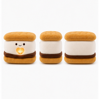 Peluche Super Douce en Forme de Biscuit Sandwich Mignon, Coussin de Dessin Animé IA, Poupée Rembourrée en Coton PP, Cadeau OEM ODM pour Enfants et Fans, Idéal pour les Fêtes