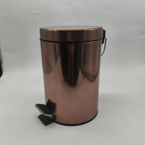 Vendita diretta in fabbrica elegante rotondo Vintage in bronzo rosso pattumiera pattumiera per bagno in cucina - Product Image 3