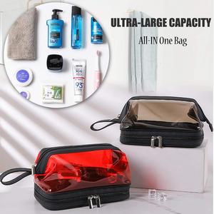 For 1186hc Fashion Portable Eco-friendly TPU PVC Material Soft Handle <b>Transparent</b> Waterproof Travel Cosmetic <b>Bag</b> Zipper Wash - Product Image 1