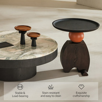 Designer Kreatives Marmor-Couchtisch-Set Moderner Luxuriöser Runder Hochwertiger Wohnzimmer-Couchtisch für Zuhause, Villa und Hotel