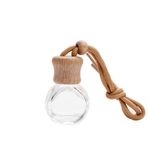 ขวดน้ำหอมแขวนในรถยนต์ทรงกลมขนาด 6 มล. พร้อมฝาไม้ - Product Image 5