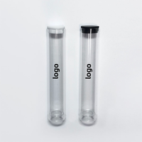 Tubes en PC transparents OEM/ODM avec impression de logo personnalisé, capuchon noir pour papier à rouler conique