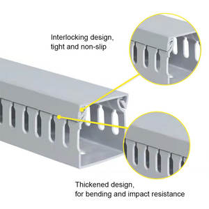 תעלת כבלים מחורצת מ-<span class=keywords><strong>PVC</strong></span> 50x30 50x50 אורך 2 מטר - טמפרטורת עבודה 20-60 מעלות צלזיוס - Product Image 4