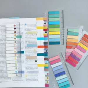 Paquete de 6 pestañas autoadhesivas para índice, regla, pestañas para archivos, banderitas, marcadores de página de colores, etiquetas para lectura, notas, libros, oficina - Product Image 5