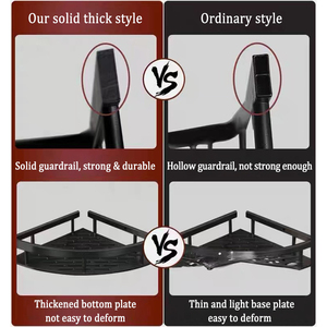 Bagno spazio alluminio nero portaoggetti bagno <span class=keywords><strong>doccia</strong></span> cucina parete wc <span class=keywords><strong>Shampoo</strong></span> senza trapano <span class=keywords><strong>mensola</strong></span> quadrata in alluminio - Product Image 6