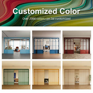 Porte coulissante professionnelle en aluminium et verre dépoli, style vintage français, pour salle de bain, cuisine et salon - Product Image 2