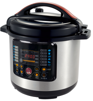 Olla arrocera de 6L, 4 pantallas LED digitales, olla con revestimiento antiadhesivo, tiempo de cocción multiusos, olla a presión eléctrica preestablecida