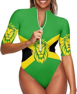 النساء بارد قطعة واحدة عميق الخامس الرقبة المايوه للنساء ملابس جامايكا النساء - Product Image 3