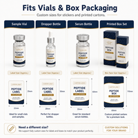 Etiquetas Personalizadas para Péptidos de 3ml y 10ml, Cajas a Juego, Cajas de Embalaje Rígidas, Impermeables y Duraderas, Bolsas, Caja de Papel, Esponja