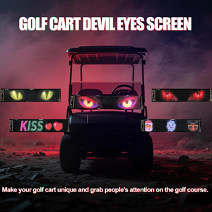 Letrero Luminoso con Ojos de Diablo para Carrito de Golf, Pantalla Flexible para Parabrisas, Letrero LED Animado DIY para Decoraciones, Halloween, Festivales, SUVs - Product Image 2
