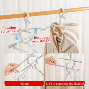 Porte-vêtements pliable multifonctionnel avec crochets pour pulls et pinces à chapeaux, anti-plis, pour séchage de vêtements à capuche - Product Image 2