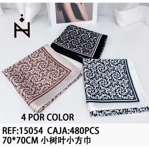 Foulard quadrato a foglie piccole 70x70 cm con design fantasia per uomo e donna, accessorio moda - Product Image 1