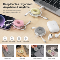 Organizador de Cables Portátil, Enrollador de Cables, Protector Antienredos para Cables de Carga, Datos, Auriculares, USB, para Escritorio, Bolsa de Viaje