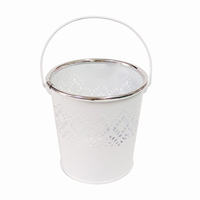 Seau en métal galvanisé coloré avec revêtement en poudre Pot de décoration Mini Seau pour plantes Boîte cadeau de bonbons en fer pour la maison et le jardin