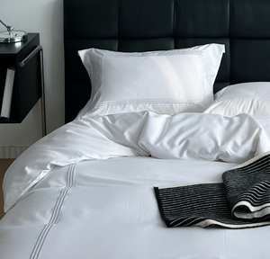 ホテルホワイトプレーン400Tc500Tc寝具ベッドシーツセット高品質ベッドシーツ寝具リネンセット - Product Image 5