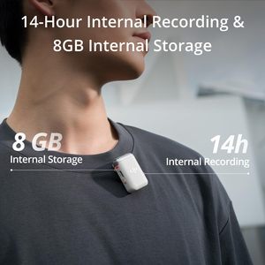 ไมโครโฟนไร้สาย DJI Mic 2 พร้อมหน่วยความจำภายใน 8GB บันทึกเสียงแบบ 32-Bit Float สำหรับการสัมภาษณ์และพอดแคสต์ - Product Image 3