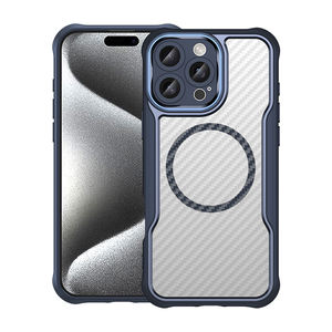 Cadres photo autonomes Clear Hard TPU + PC Carbon Fiber Magnet Mobile Phone Case pour iphone 16 Pro Max - Product Image 6
