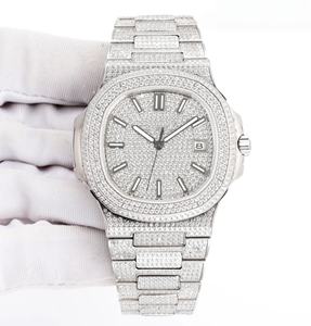 Montre en moissanite entièrement sertie de diamants de qualité supérieure - style classique - montre mécanique pour homme - pour usage professionnel - Product Image 1