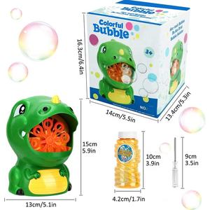 TIKTOK Cross-Border <span class=keywords><strong>AliExpress</strong></span> verano eléctrico dibujos animados verde al aire libre niños Q lindo cocodrilo burbuja máquina Juguetes - Product Image 5