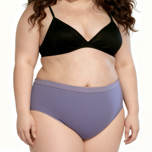 Intimo Femminile a Vita Media, Taglia Grande, Tinta Unita, Elasticizzato, Coprente, Delicato sulla Pelle - Product Image 2