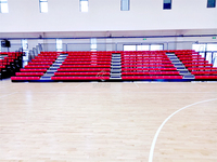 Tribunes télescopiques rétractables en acier inoxydable sur mesure Frog Sports pour gymnases, sièges de tribune peu encombrants pour le basketball