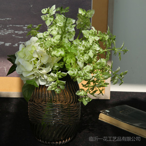 Plante Artificielle Yihua Floral Art, Fleur en Soie 39cm, Style Nordique, Décoration Maison et Hôtel, Feuilles Blanches et Vertes - Product Image 1