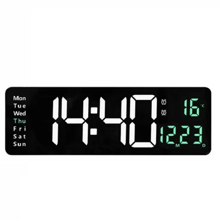 5 inch double color display wall mounted & desktop LED clock with date and temperature and timer