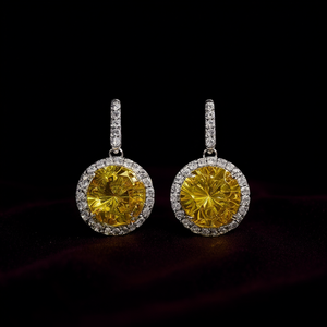 Boucles d'oreilles pendantes de luxe en citrine, argent 925, sertissage clos en cristal naturel, bijoux de fête pour femme - Product Image 2