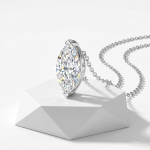 Luxury 1ct Pear Cut Moissanite <strong>Necklace</strong> <strong>D</strong> Color VVS1 - 925 Sterling Silver Elegant Wedding Pendant - S925 Women Jewelry - Product Image 2