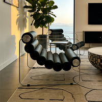 Fauteuil inclinable en acrylique transparent de designer italien, fauteuil lounge minimaliste en cuir, salon, meubles de luxe, canapé simple