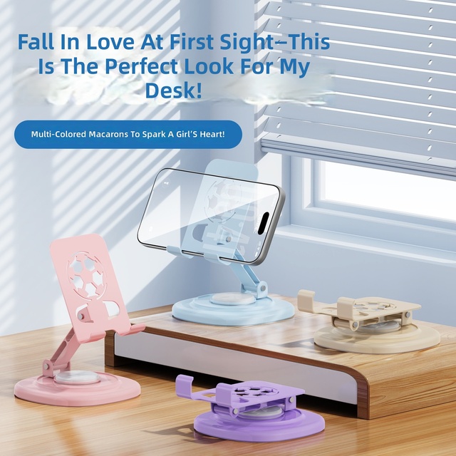 New Soccer Mobile Phone Stand 360 ° Rotating Metal Foldable iPad Tablet Holder Artifact Live Broadcasting Desktop Phone Stand