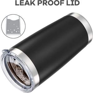 Tasses de voyage isothermes personnalisées avec logo, en acier inoxydable à double paroi, 20 oz, avec couvercles - Product Image 5