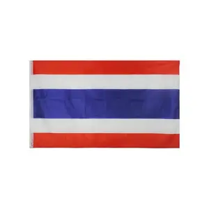 Fabrik Direkt verkauf Benutzer definierte Thailand Flagge Rot Weiß Blau Polyester Stoff Mit Doppels tich