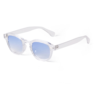 Lunettes de soleil rondes vintage STY22728 orange pour hommes et femmes, verres bleus dégradés, monture écaille de tortue rétro, protection UV400 - Product Image 3