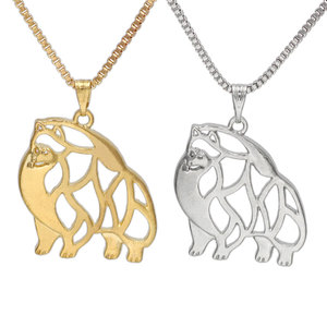 Collier de chien de compagnie créatif cadeau commémoratif bijoux mode plaqué or creux sculpté <span class=keywords><strong>Hiromi</strong></span> chien pendentif collier pour femmes hommes - Product Image 1