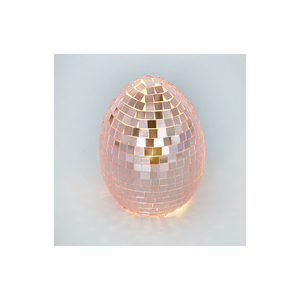 Boule ovale disco en plastique faite à la main <span class=keywords><strong>de</strong></span> 10/15cm, ornement <span class=keywords><strong>de</strong></span> table rose vert, miroir en verre, oeufs <span class=keywords><strong>de</strong></span> pâques, décoration lumineuse à LED, les plus populaires - Product Image 5