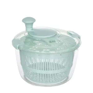 Salad Spinner Large 5L Capacity Manual Lettuce Spinner With Secure Lid Lock Rotary Handle Built-in Draining System