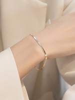 Bracelet Carline en argent sterling 925 avec chaîne serpent minimaliste en plaqué or 18 carats pour mariage bijoux tendance cadeau pour femme