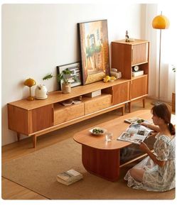 <span class=keywords><strong>Mueble</strong></span> de Entretenimiento Estilo Rústico para Sala de Estar, Gabinete de Almacenamiento con Cajones de Madera, Aparador, Consola Multimedia para Televisión, Soporte para TV - Product Image 6