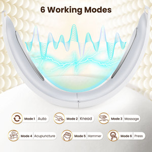 Masseur liftant visage et cou rechargeable à vibrations, réduction du double menton, anti-rides, certifié brevet blanc - Product Image 4