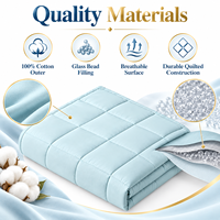 Couverture lestée en polaire avec logo personnalisé OEM, perles de verre, chauffante et portable, pour la vente en gros, la maison, les voyages et l'hôtellerie