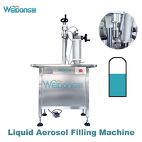 Machine de remplissage d'aérosols liquides semi-automatique pneumatique en métal, haute efficacité, haute précision pour applications cosmétiques et chimiques