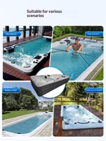 Spa de nage à deux zones avec 44 jets de massage et 3 jets de nage en U, système de contrôle Balboa, 4+1 places, 240V 60Hz