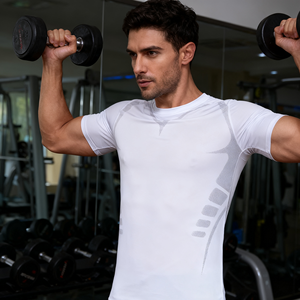 Camiseta de manga corta para hombre, Camiseta ajustada de secado rápido ligera para hombre, camisetas activas para correr, entrenamiento, Fitness, camiseta para hombre - Product Image 3