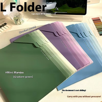 Lot de classeurs en plastique PP couleur Morandi de qualité supérieure, format A4, enveloppes de documents en plastique durables pour l'organisation des devoirs scolaires