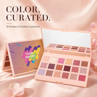 Palette de fards à paupières imperméables 18 couleurs, étiquette privée, logo personnalisé, Beauty Glazed pour un look naturel
