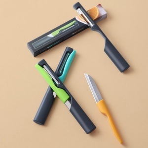Nouveau design, éplucheur et couteau à éplucher multifonction en acier inoxydable avec manche en plastique - Product Image 3